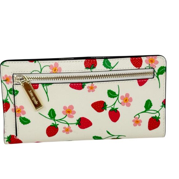 Kate Spade New York Madison Strawberry Vine Large Slim Bifold Wallet - Picture 9 of 9